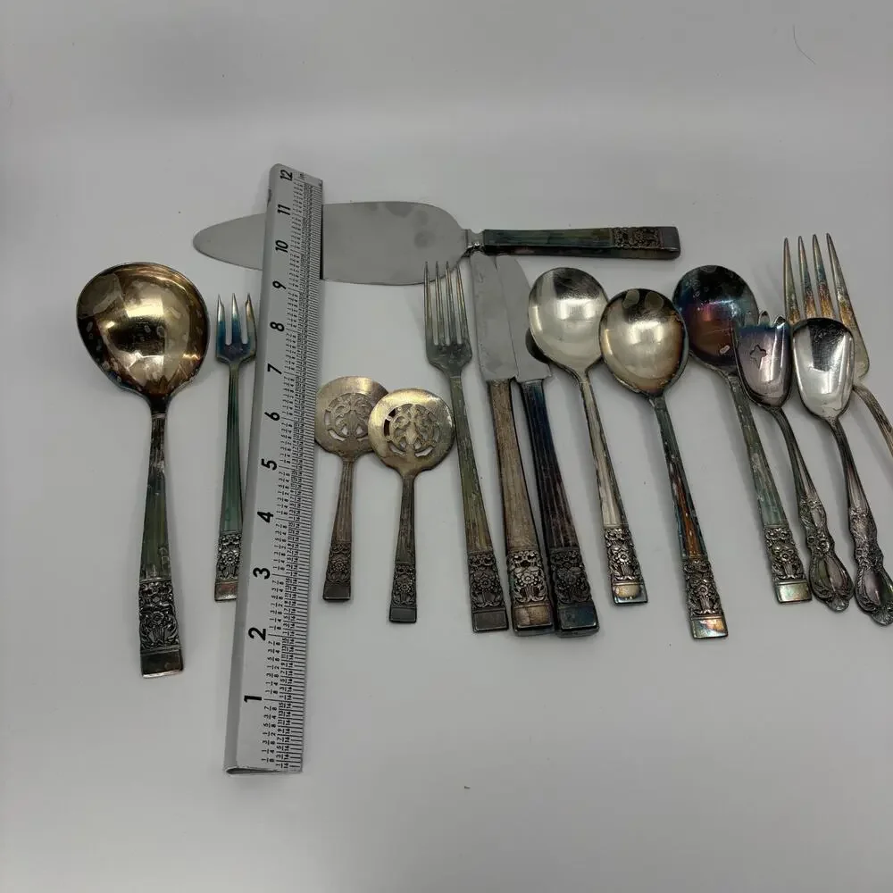 Vintage Silverplate Flatware Serving Utensils Lot Of 15 Community Plate Rogers